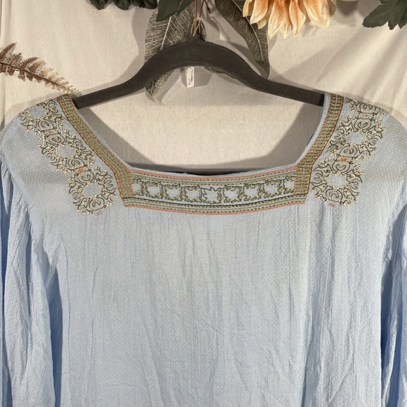 NWT $148‎ Free People [ XS ] Wild One Embroidered Mini Dress in Blue Skies - Picture 13 of 16